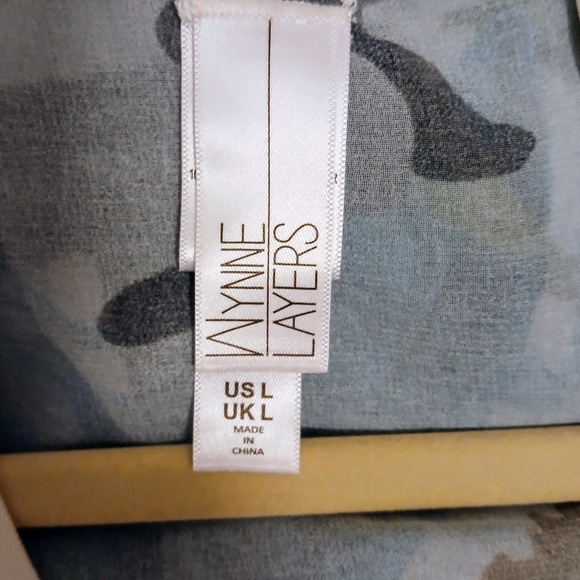 Abstract Blue and White Open Cardigan - Picture 5 of 6